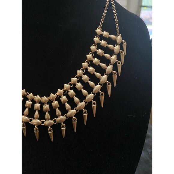 Vintage Gold tone Lucky Brand Bibb statement Necklace NWT - Picture 2 of 3